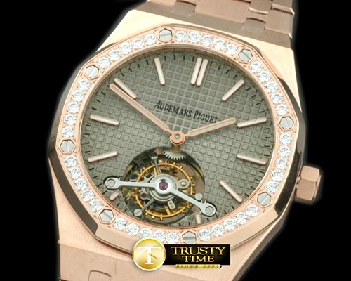 오데마피게 Royal Oak Tourbillon RG/RG Diam Grey Real Tourbillon -AP0226C