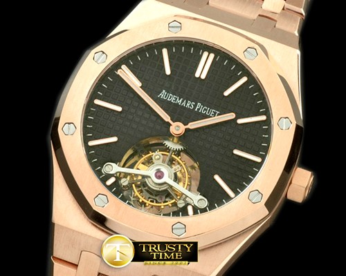 오데마피게 Royal Oak Tourbillon RG/RG Black Real Tourbillon -AP0227B