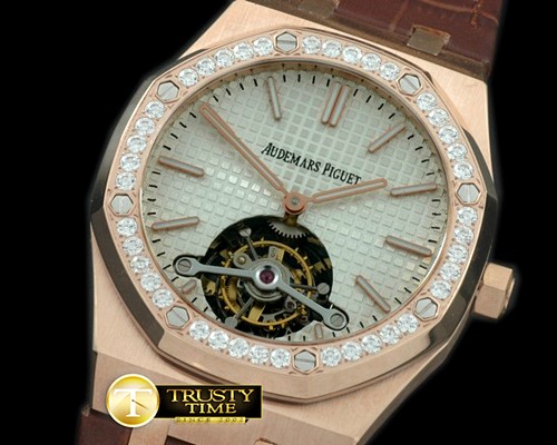 오데마피게 Royal Oak Tourbillon RG/LE/Diam White Real Tourbillon -AP0228A