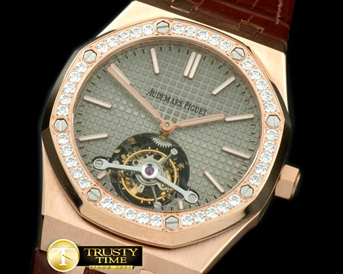 오데마피게 Royal Oak Tourbillon RG/LE/Diam Grey Real Tourbillon -AP0228C