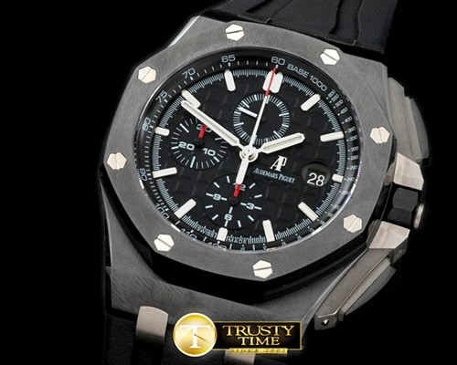 오데마피게 2011 Royal Oak Chronograph CER/RU Blk A7750 Sec@12 -AP0237B