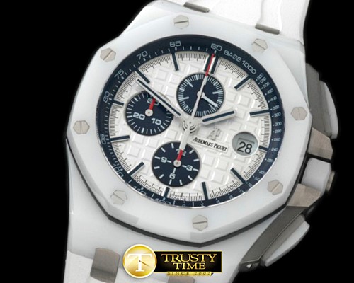 오데마피게 2014 Royal Oak Chronograph CER/RU Wht A7750 Sec@12 -AP0239