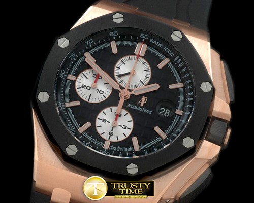 오데마피게 2011 Royal Oak Chronograph RG/LE Black A7750 Sec@12 -AP0285