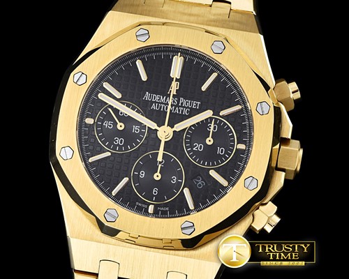 오데마피게 Royal Oak Chronograph Ref 26320 YG/YG Black A7750 -AP0358B