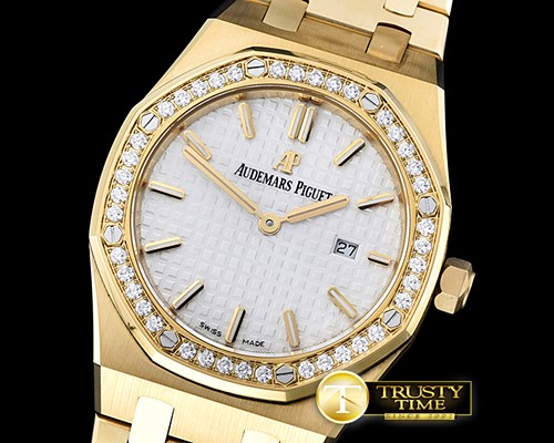 오데마피게 Royal Oak Ladies 33mm YG/YG White JF Swiss ETA Quartz -AP0405B