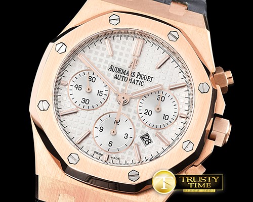 오데마피게 Royal Oak Chronograph 26320ST RG/LE White JHF A7750 -AP0419C