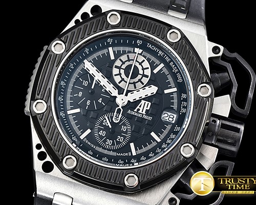 오데마피게 Royal Oak Survivor SS/RU Black VK Quartz Chronograph -AP0482A