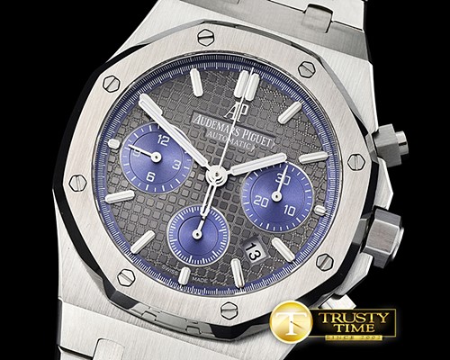 오데마피게 Royal Oak Chronograph 26320ST SS/SS Grey/Blue JHF A7750 -AP0487B
