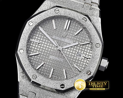 오데마피게 Royal Oak Jumbo 15400 Frosted SS/SS Grey Asia 21J Mod -AP0499B