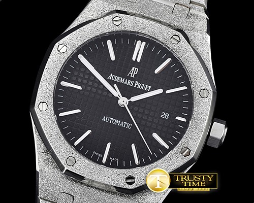 오데마피게 Royal Oak Jumbo 15400 Frosted SS/SS Black Asia 21J Mod -AP0499C