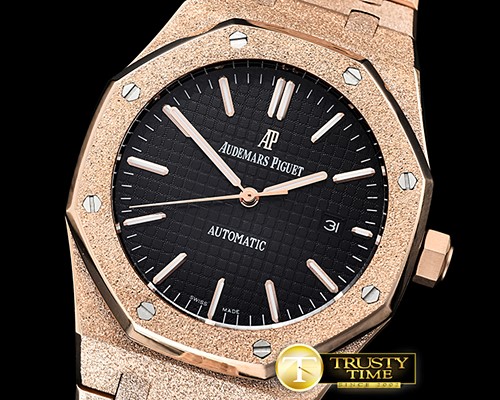 오데마피게 Royal Oak 15400 Frosted RG/RG Black Asia 21J Mod 3120 -AP0508E