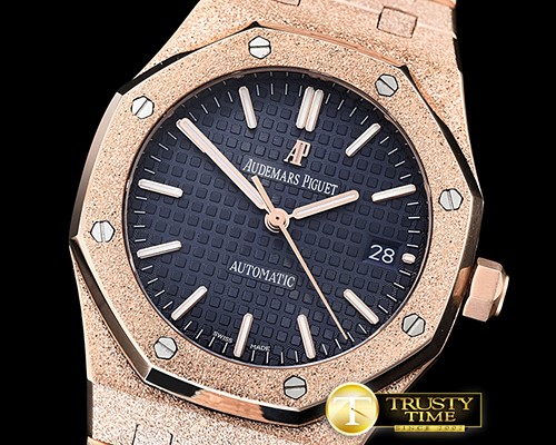 오데마피게 AP Royal Oak 37mm Frosted RG/RG Blue JHF MY9015 -AP0513A