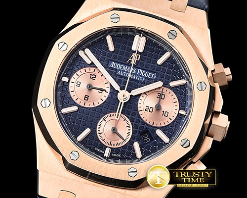 오데마피게 Royal Oak Chronograph 26320ST RG/LE Blue/RG JHF A7750 -AP0516A