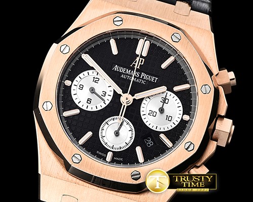 오데마피게 Royal Oak Chronograph 26320ST RG/LE Blk/Wht JHF A7750 -AP0516D