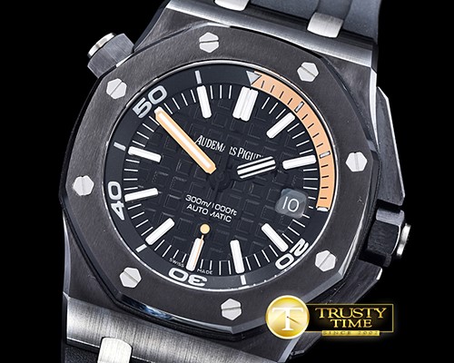 오데마피게 Royal Oak Diver Ceramic CER/RU Blk/Org BP SP MY9015 Mod -AP0520