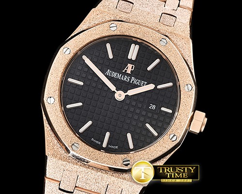 오데마피게 AP Royal Oak 33mm Frosted RG/RG Black JHF V2 Swiss Qtz -AP0532A