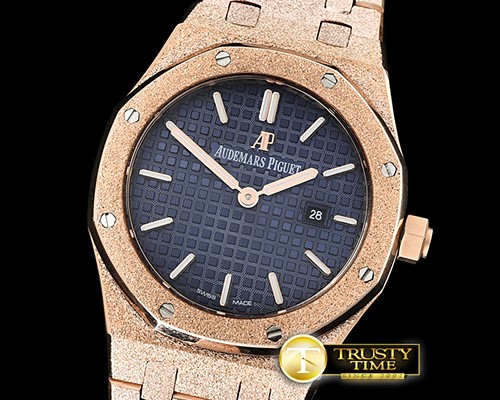 오데마피게 AP Royal Oak 33mm Frosted RG/RG Blue JHF V2 Swiss Qtz -AP0532C