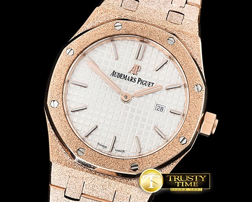 오데마피게 AP Royal Oak 33mm Frosted RG/RG White JHF V2 Swiss Qtz -AP0532E