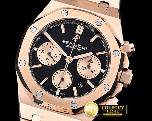 오데마피게 Royal Oak Chronograph 26320ST RG/RG Black JHF A7750 -AP0552