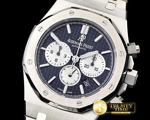 오데마피게 Royal Oak Chronograph 26331ST SS/SS Blue/Wht OMF A7750 -AP0558