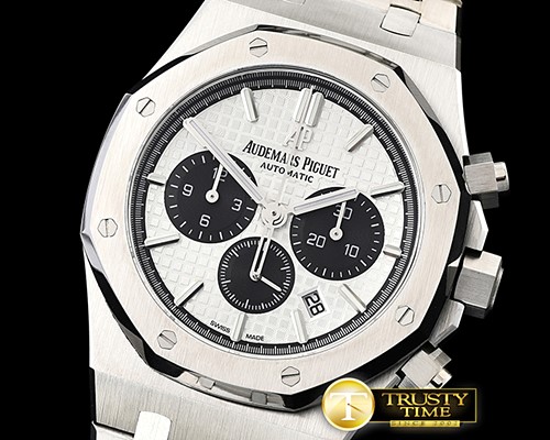 오데마피게 Royal Oak Chronograph 26331ST SS/SS Wht/Blk OMF A7750 -AP0559