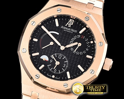 오데마피게 Royal Oak Reserve/Duo Time 26120 RG/RG Black Asia 23J -AP0563