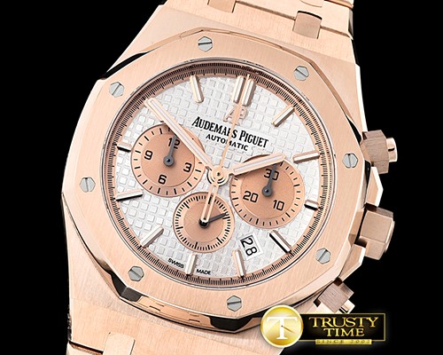 오데마피게 Royal Oak Chronograph 26331ST RG/RG White OMF A7750 -AP0569B