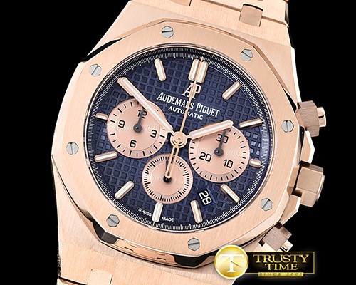 오데마피게 Royal Oak Chronograph 26331ST RG/RG Blue OMF A7750 -AP0569C