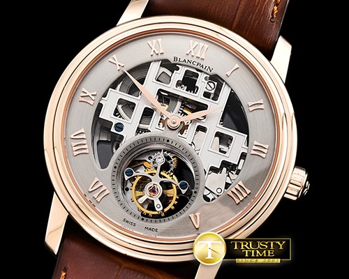 블랑팡 Fantasy Tourbillon Skeletonal RG/LE Grey Asia HW Tourb -BLP029A