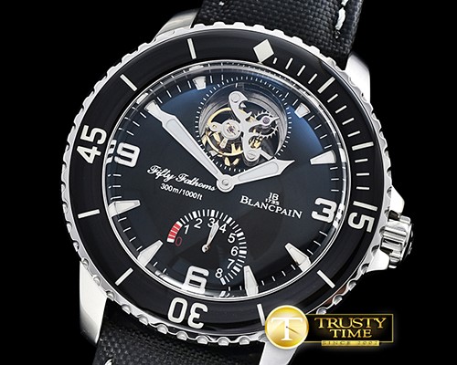 블랑팡 Fifty Fathoms Tourbillon Real PR SS/NY Black Asia HWT -BLP030