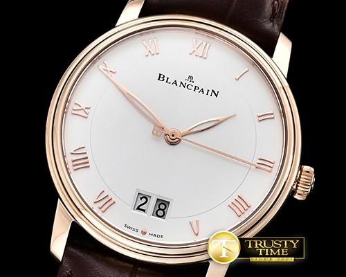 블랑팡 Blancpain Villeret Grande Date RG/LE White Num MY9015 -BLP033