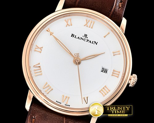 블랑팡 Villeret Ref.6651 RG/LE White/Roman ZF Miyota 9015 Mod -BLP044