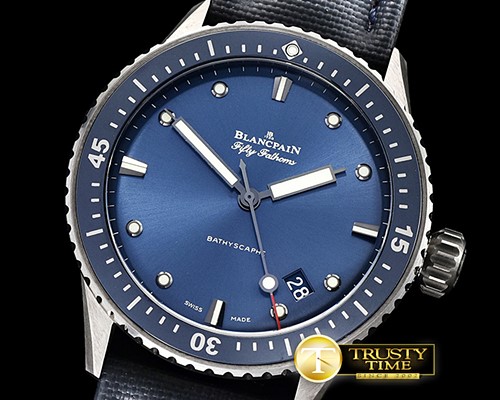 블랑팡 Fifty Fathoms Bathyscaphe TI/NY Blue ZF Asia 23J -BLP050