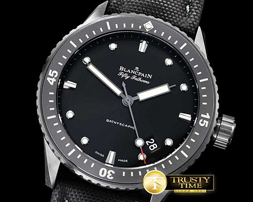 블랑팡 Fifty Fathoms Bathyscaphe CER/NY Black GF Asia 1315 Mod -BLP051