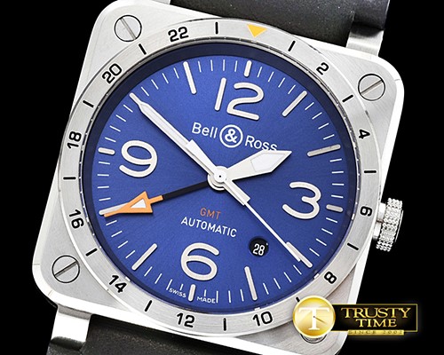 벨&로스 BR0393 GMT 42mm Automatic SS/LE Blue Asia 2836 -BR092