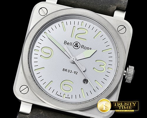 벨&로스 BR0392 Horolum Sandblasted SS/LE Grey Miyota 9015 -BR095