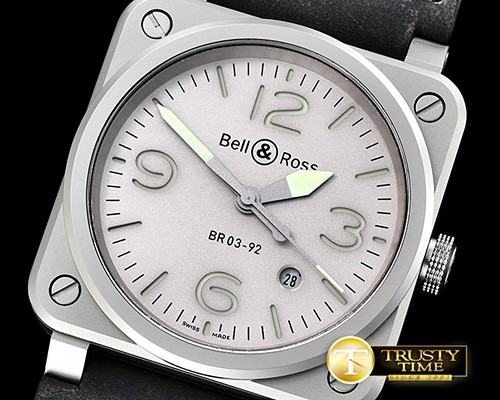 벨&로스 BR0392 Horolum Sandblasted SS/LE Grey V2 Miyota 9015 -BR096