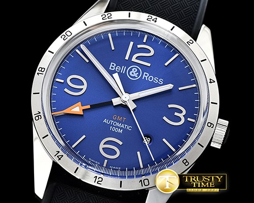 벨&로스 Bell Ross BR123 GMT 24H SS/RU Blue Asia 2836 Mod -BR102B