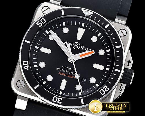 벨&로스 BR0392 42mm Diver SS/RU Black/Sticks Miyota 9015 -BR106