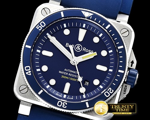 벨&로스 BR0392 42mm Diver SS/RU Blue/Stk 1:1 Miyota 9015 -BR110B