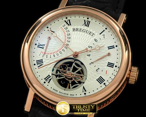 브레게 Retrogating Day/Date Tourbillon RG/LE White Asian 2813 -BRE044