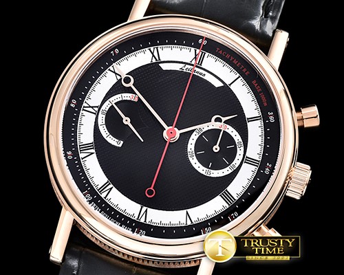브레게 Classique Ref.1433 Chronograph RG/LE Black Roman HW75 -BRE068B