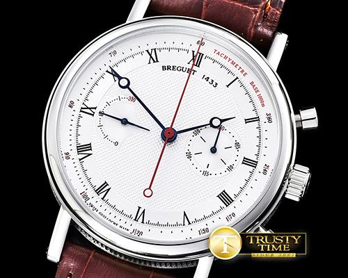 브레게 Classique Ref.1433 Chronograph SS/LE White Roman HW75 -BRE069A