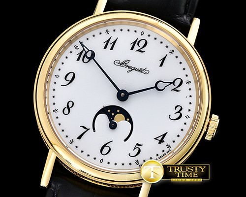 브레게 Breguet Classique MoonPhase YG/LE White MY9015 Mod -BRE072A