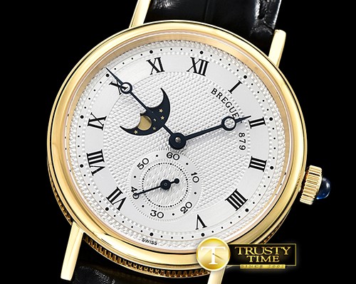브레게 Classique MoonPhase Ref.3300 YG/LE White MY9015 Mod -BRE080A