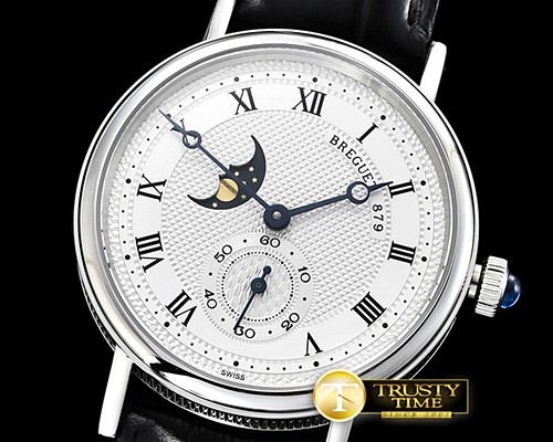 브레게 Classique MoonPhase Ref.3300 SS/LE White MY9015 Mod -BRE081