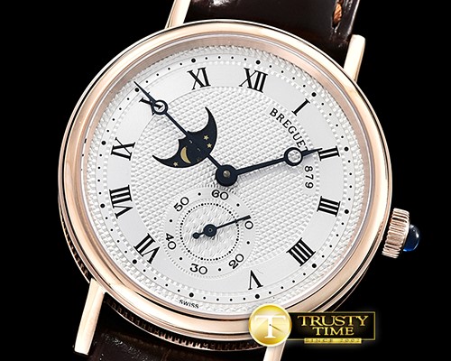 브레게 Classique MoonPhase Ref.3300 RG/LE White MY9015 Mod -BRE082