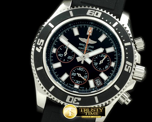 브라이틀링 Superocean Abyss SS/RU Black/Orange Jap OS20 -BSW0161D
