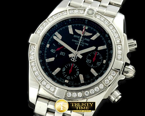 브라이틀링 Chronomat B01 TT SS/SS/Diam Black Sticks A7750 -BSW0164B