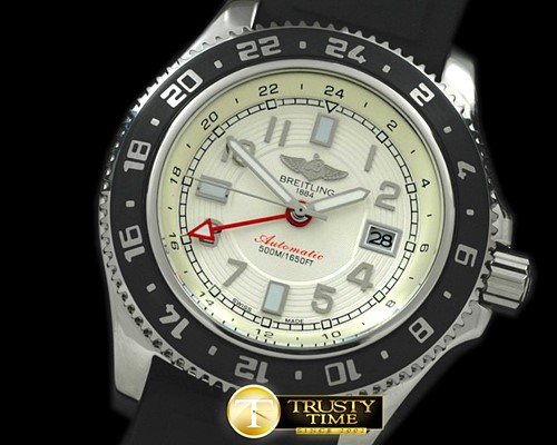 브라이틀링 Abyss GMT SS/RU White Asian 2813 -BSW0166A